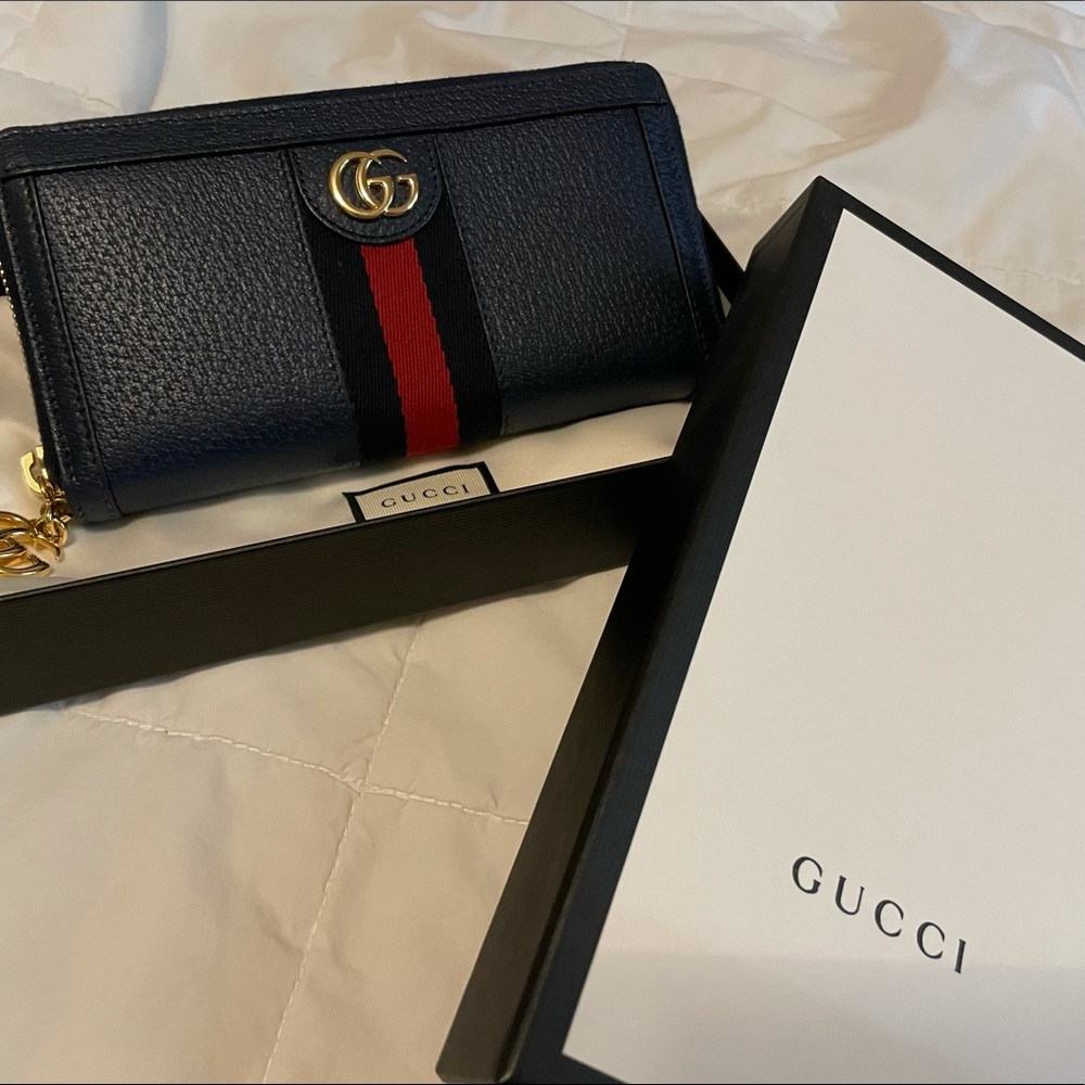 GUCCI OPHIDIA CONTINENTAL ZIP WALLET